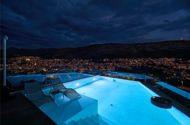 5-bedroom luxury villa with heated roof top infinity pool and stunning panoramic views of Dubrovnik City. Sleeps 10