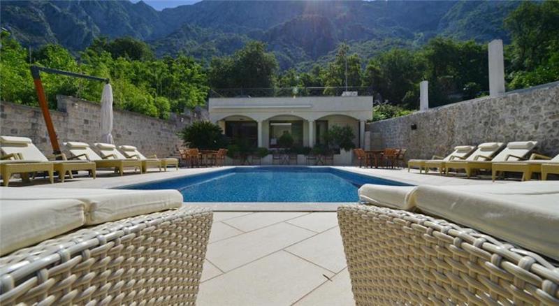 10 bedroom waterfront villa with pool near Dobrota, Kotor Bay, sleeps 22