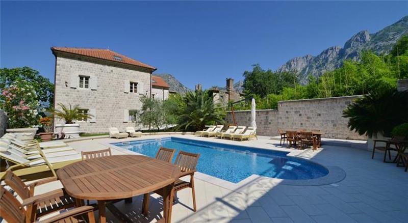 10 bedroom waterfront villa with pool near Dobrota, Kotor Bay, sleeps 22