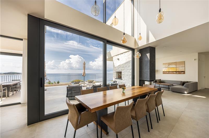 3 x 5 bedroom seafront villa with heated infinity pool near Rogoznica, sleeps 10