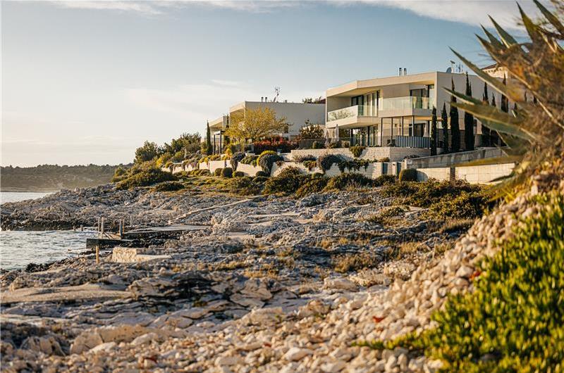 3 x 5 bedroom seafront villa with heated infinity pool near Rogoznica, sleeps 10