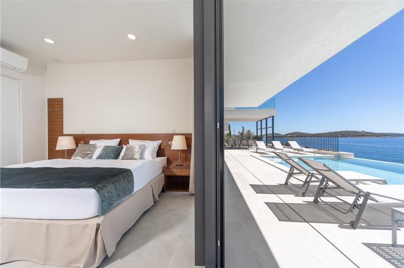 3 x 5 bedroom seafront villa with heated infinity pool near Rogoznica, sleeps 10