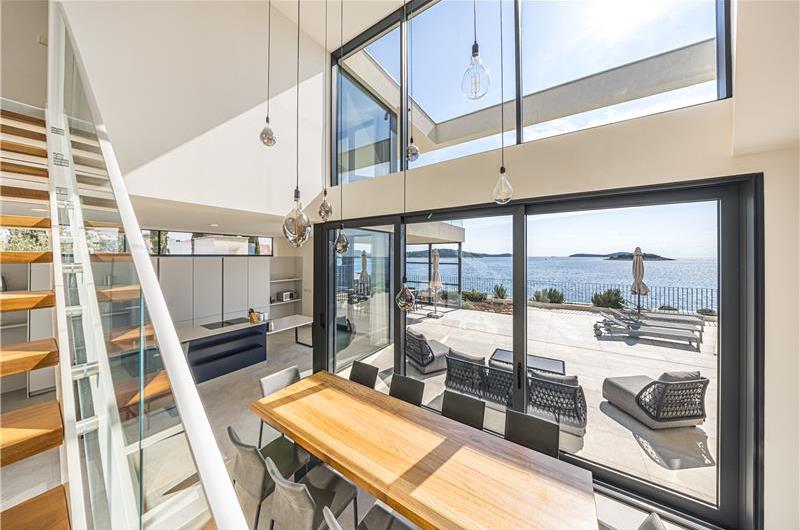 3 x 5 bedroom seafront villa with heated infinity pool near Rogoznica, sleeps 10