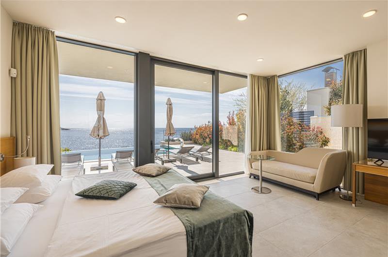 3 x 5 bedroom seafront villa with heated infinity pool near Rogoznica, sleeps 10