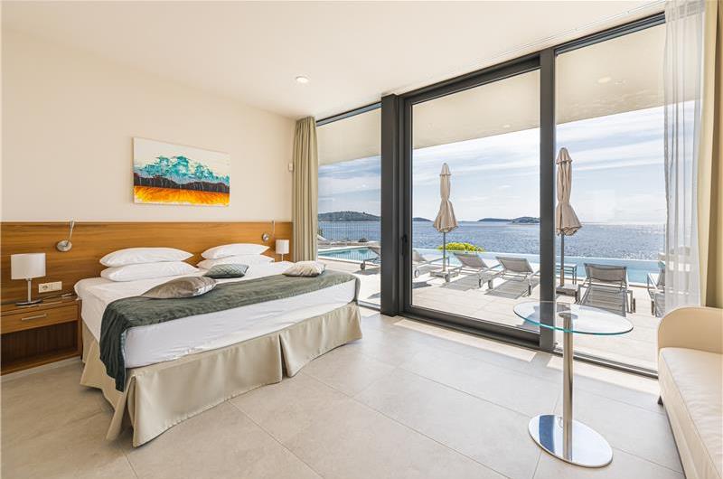 3 x 5 bedroom seafront villa with heated infinity pool near Rogoznica, sleeps 10