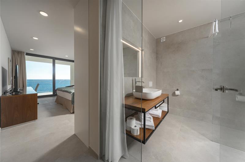 3 x 5 bedroom seafront villa with heated infinity pool near Rogoznica, sleeps 10