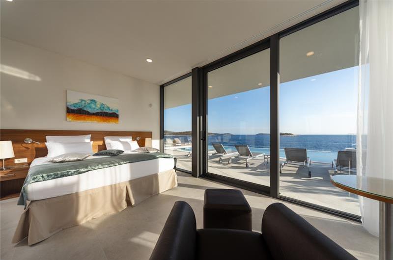 3 x 5 bedroom seafront villa with heated infinity pool near Rogoznica, sleeps 10
