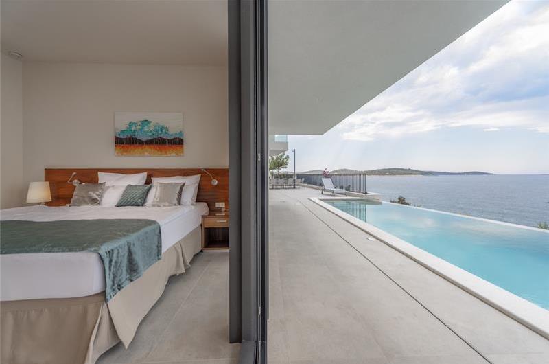 3 x 5 bedroom seafront villa with heated infinity pool near Rogoznica, sleeps 10