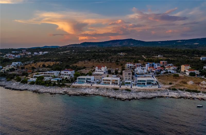 3 x 5 bedroom seafront villa with heated infinity pool near Rogoznica, sleeps 10