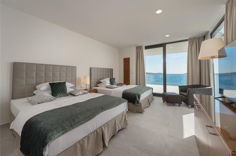 3 x 5 bedroom seafront villa with heated infinity pool near Rogoznica, sleeps 10